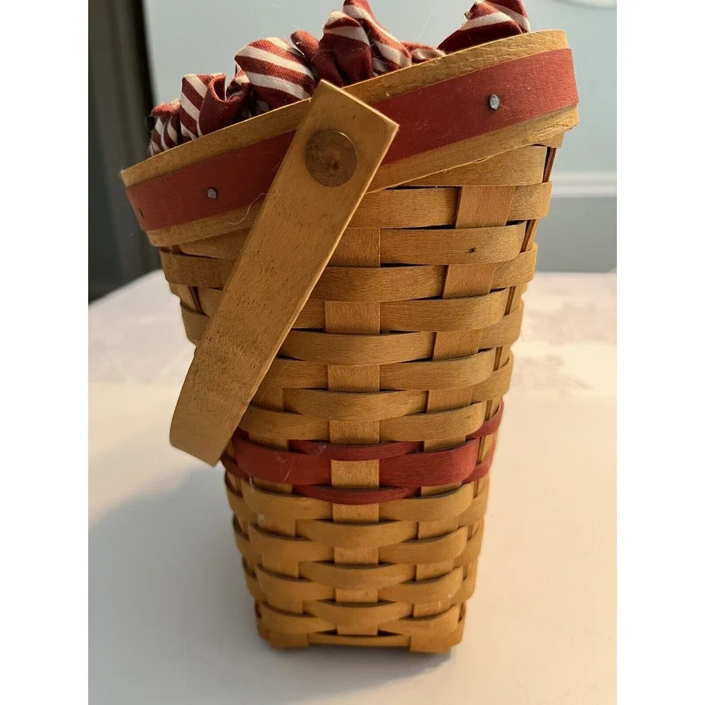 Longaberger 1998 Christmas Collection Red Glad Tidings Basket Liner Protector